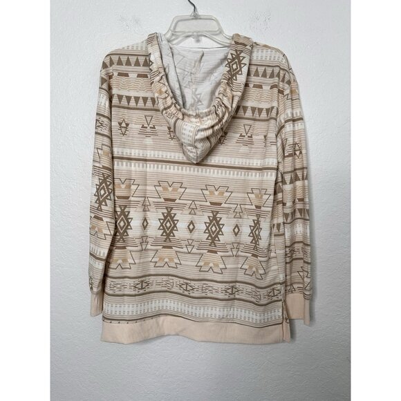 C&C California Women's Hoodie Size Medium Aztec Print Allover Lightweight NWT - Picture 2 of 5
